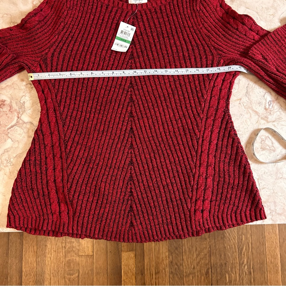 NWT Style & Co. Cable Knit Sweater Red - Picture 9 of 16
